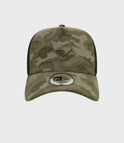New Era x McLaren Cord Camo 9Forty® E-Frame Trucker Cap - Camo Green