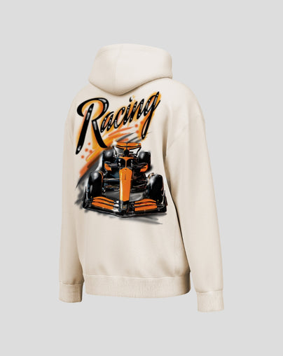 McLaren Mens Drive Fast Washed Pullover Hoodie - Off White