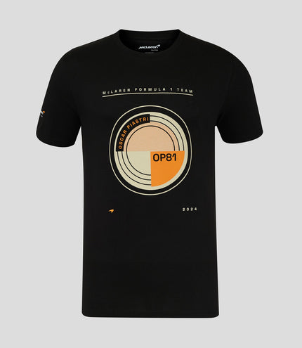 McLaren Unisex Track Circular Oscar Piastri Graphic Pack T-Shirt - Caviar