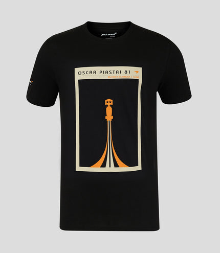 McLaren Unisex Track Poster Oscar Piastri Graphic Pack T-Shirt - Caviar