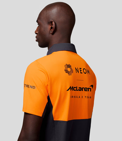 Mens Official Teamwear Polo Shirt Neom McLaren Formula E