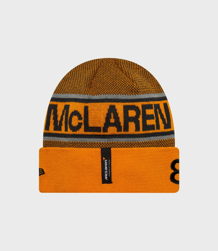 New Era x McLaren Formula 1 Fanwear Oscar Piastri Cuff Beanie - Papaya