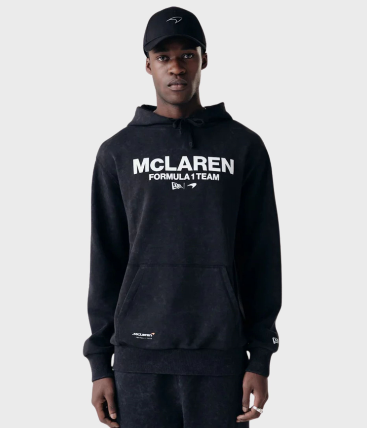 New Era McLaren Washed Pack Oversized Hoodie - Black