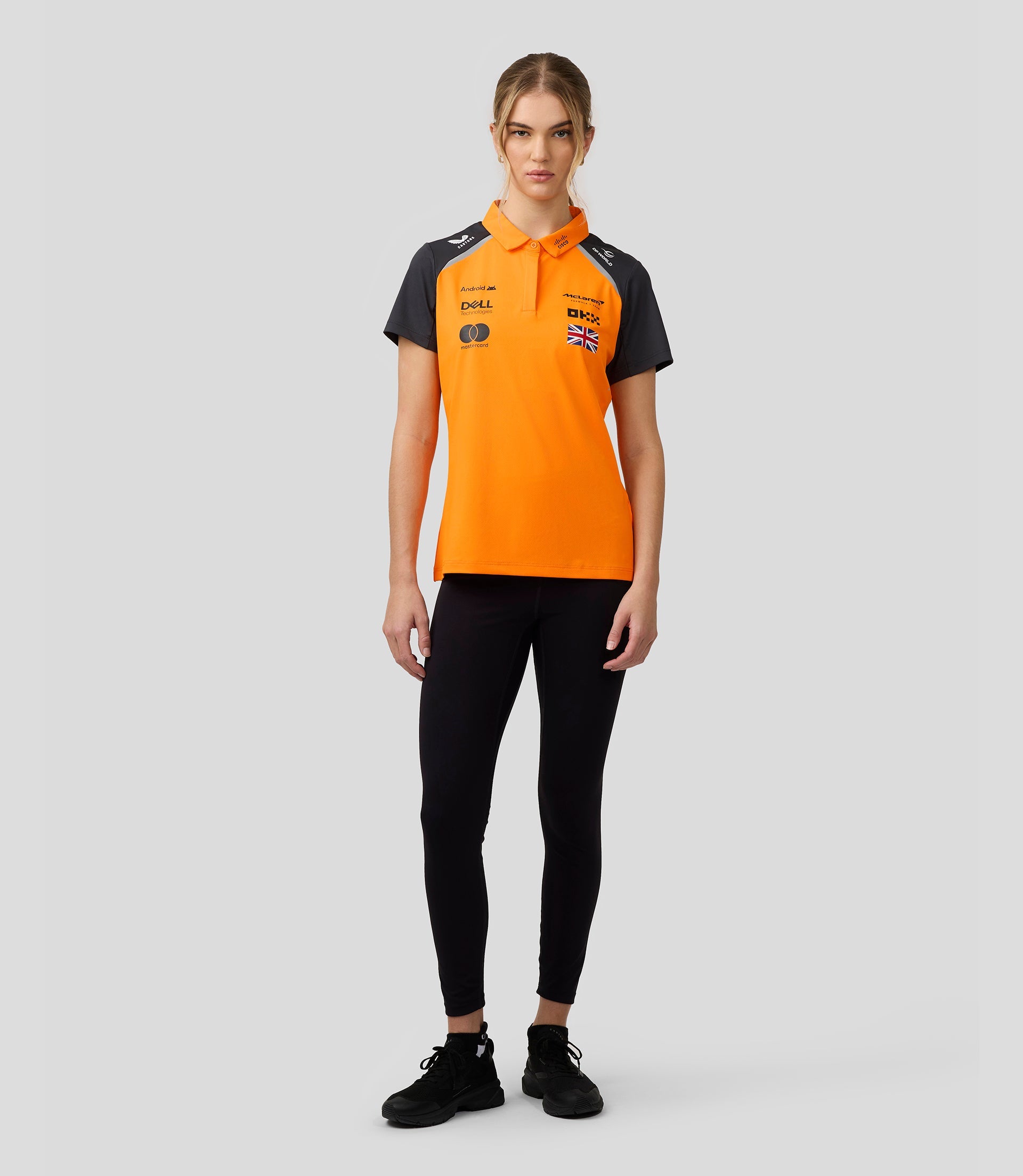 Official Womens McLaren Formula 1 Team Polo Shirt Lando Norris - Papaya/Phantom