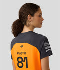 Official Womens McLaren Formula 1 Team Set Up T-Shirt Oscar Piastri- Papaya/Phantom