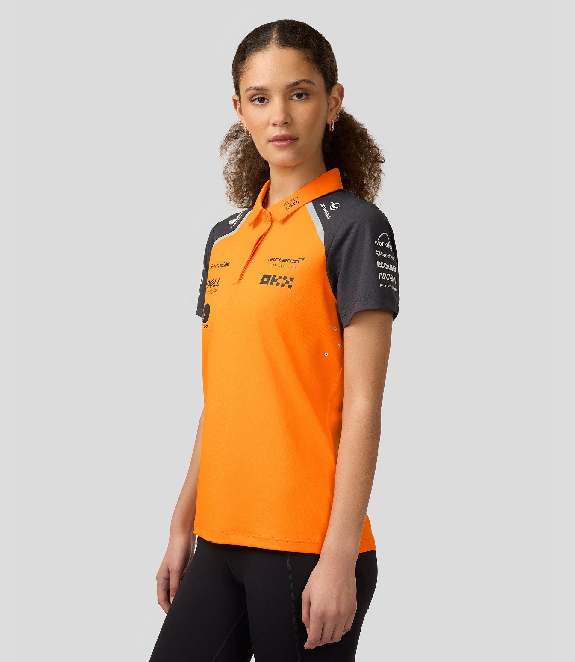 Official Womens McLaren Formula 1 Team Polo Shirt - Papaya/Phantom