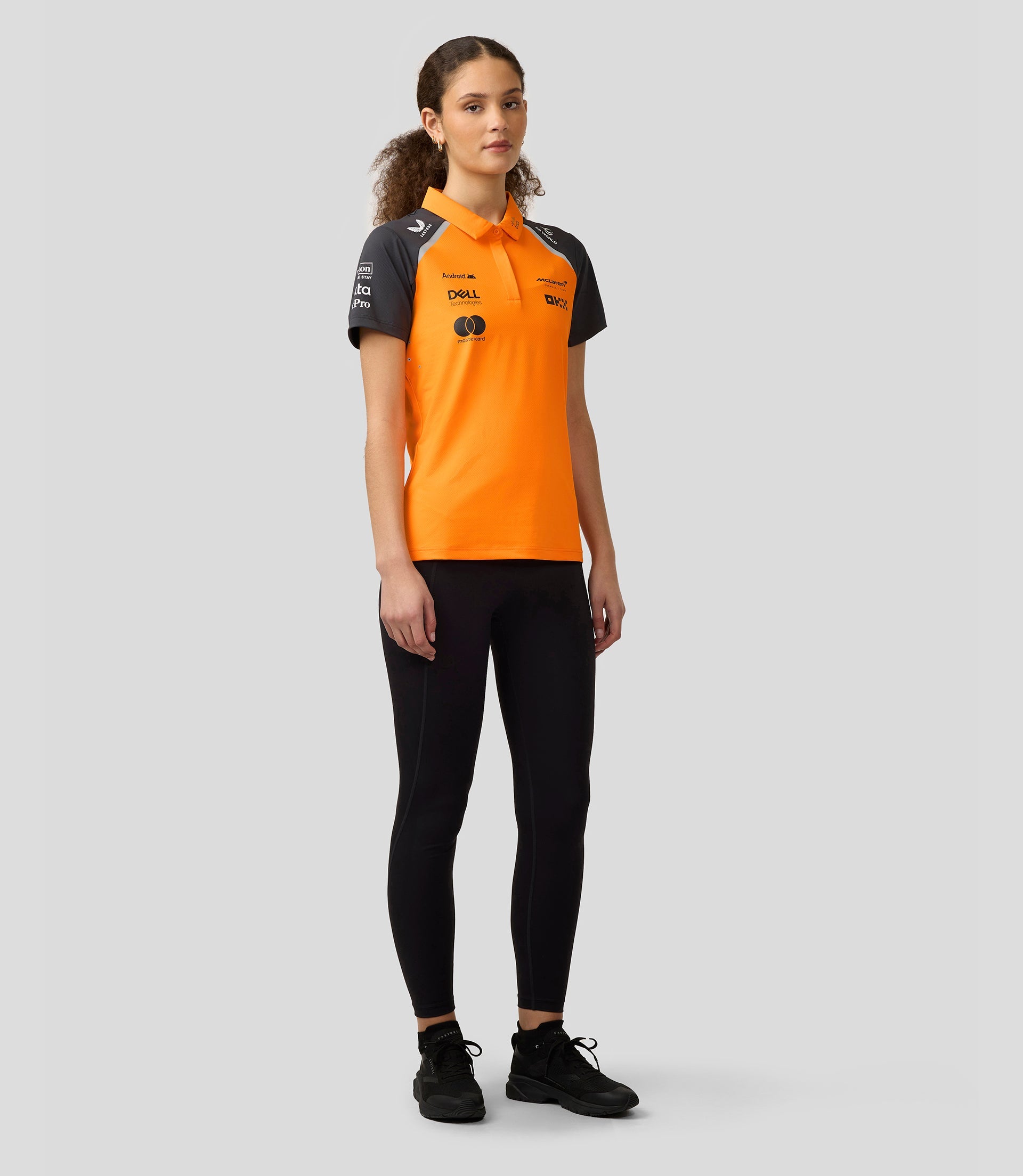 Official Womens McLaren Formula 1 Team Polo Shirt - Papaya/Phantom