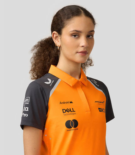 Official Womens McLaren Formula 1 Team Polo Shirt - Papaya/Phantom