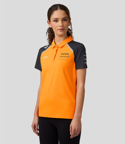 Official Womens Arrow McLaren IndyCar Team Polo Shirt - Papaya/Phantom