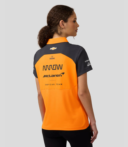 Official Womens Arrow McLaren IndyCar Team Polo Shirt - Papaya/Phantom