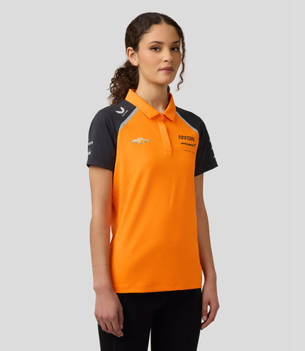 Official Womens Arrow McLaren IndyCar Team Polo Shirt - Papaya/Phantom