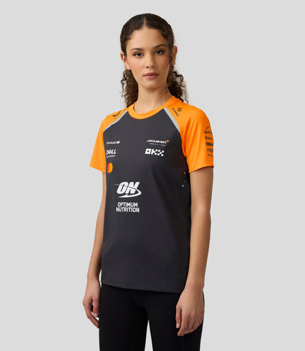 Official Womens McLaren Formula 1 Team Set Up T-Shirt - Phantom/Papaya