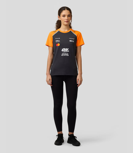 Official Womens McLaren Formula 1 Team Set Up T-Shirt - Phantom/Papaya