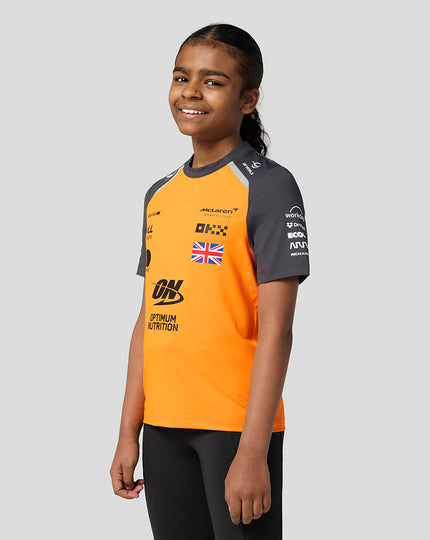 Official Junior McLaren Formula 1 Team Lando Norris Set Up T-Shirt - Papaya/Phantom