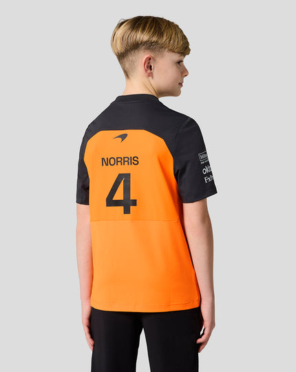 Official Junior McLaren Formula 1 Team Lando Norris Set Up T-Shirt - Papaya/Phantom