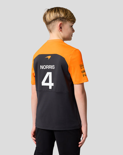 Official Junior McLaren Formula 1 Team Lando Norris Set Up T-Shirt - Phantom/Papaya