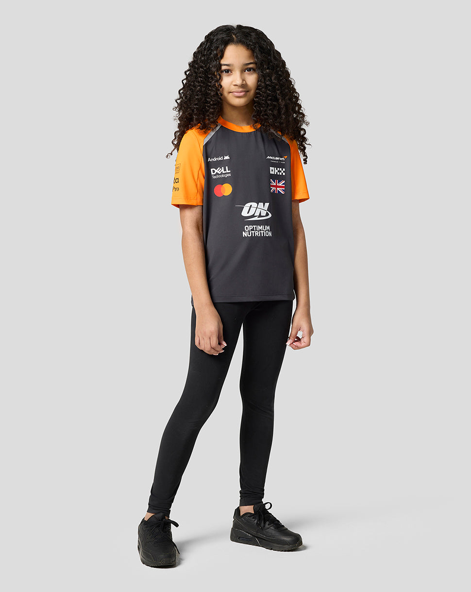 Official Junior McLaren Formula 1 Team Lando Norris Set Up T-Shirt - Phantom/Papaya