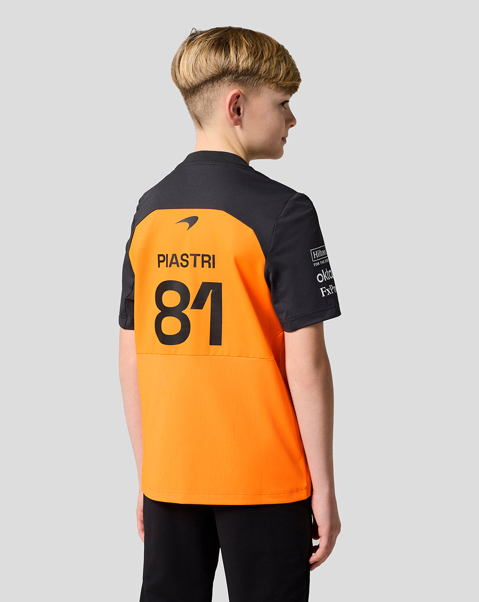 Official Junior McLaren Formula 1 Team Oacar Piastri Set Up T-Shirt - Papaya/Phantom