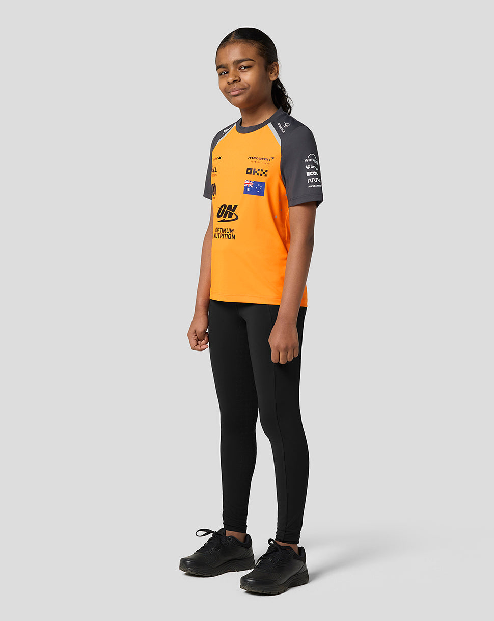 Official Junior McLaren Formula 1 Team Oacar Piastri Set Up T-Shirt - Papaya/Phantom