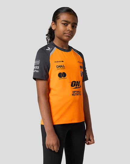 Official Junior McLaren Formula 1 Team Oacar Piastri Set Up T-Shirt - Papaya/Phantom