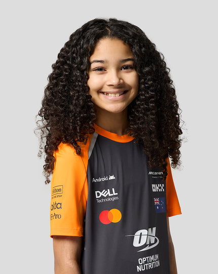 Official Junior McLaren Formula 1 Team Oscar Piastri Set Up T-Shirt - Phantom/Papaya