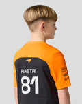 Official Junior McLaren Formula 1 Team Oscar Piastri Set Up T-Shirt - Phantom/Papaya