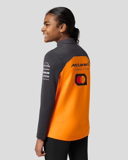 Official Junior McLaren Formula 1 Team Quarter Zip Top - Papaya/Phantom