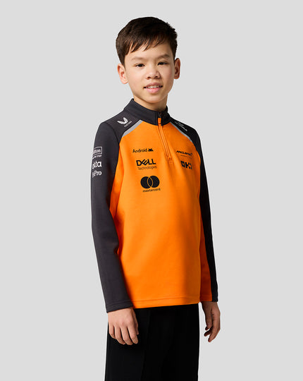 Official Junior McLaren Formula 1 Team Quarter Zip Top - Papaya/Phantom