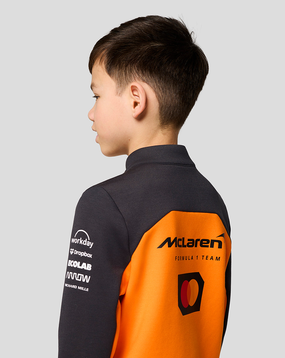 Official Junior McLaren Formula 1 Team Quarter Zip Top - Papaya/Phantom