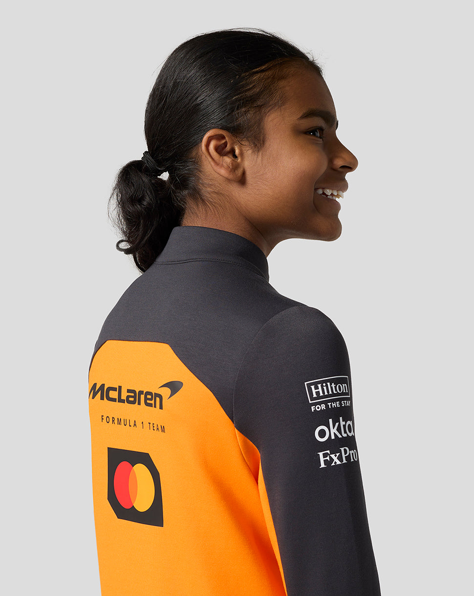 Official Junior McLaren Formula 1 Team Quarter Zip Top - Papaya/Phantom