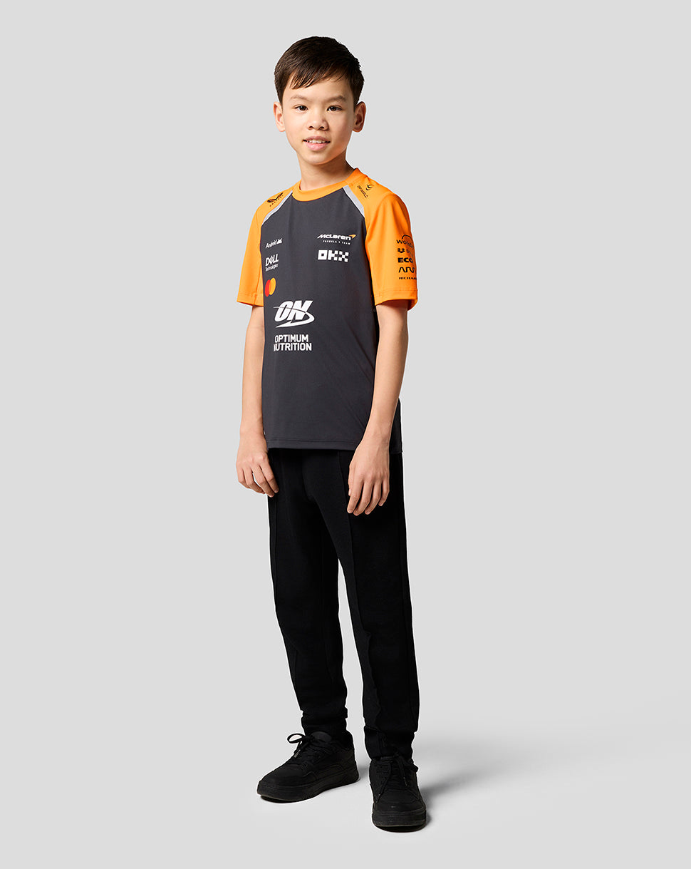 Official Junior McLaren Formula 1 Team Set Up T-Shirt - Phantom/Papaya