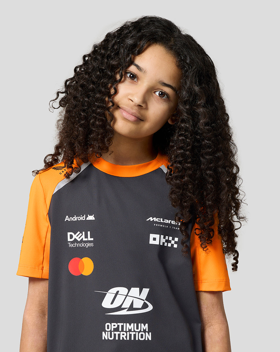 Official Junior McLaren Formula 1 Team Set Up T-Shirt - Phantom/Papaya