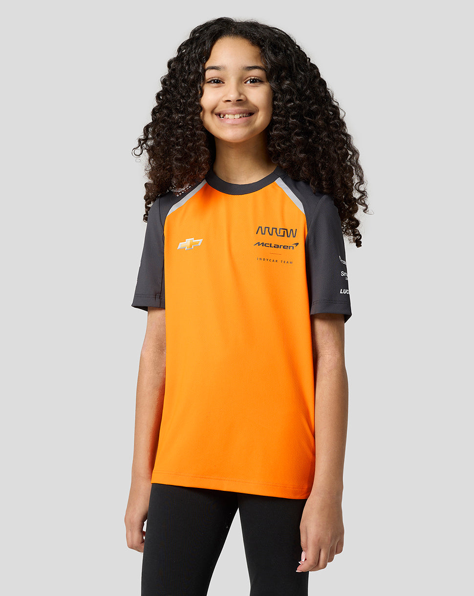 Official Junior Arrow McLaren IndyCar Team Set Up T-Shirt - Papaya/Phantom