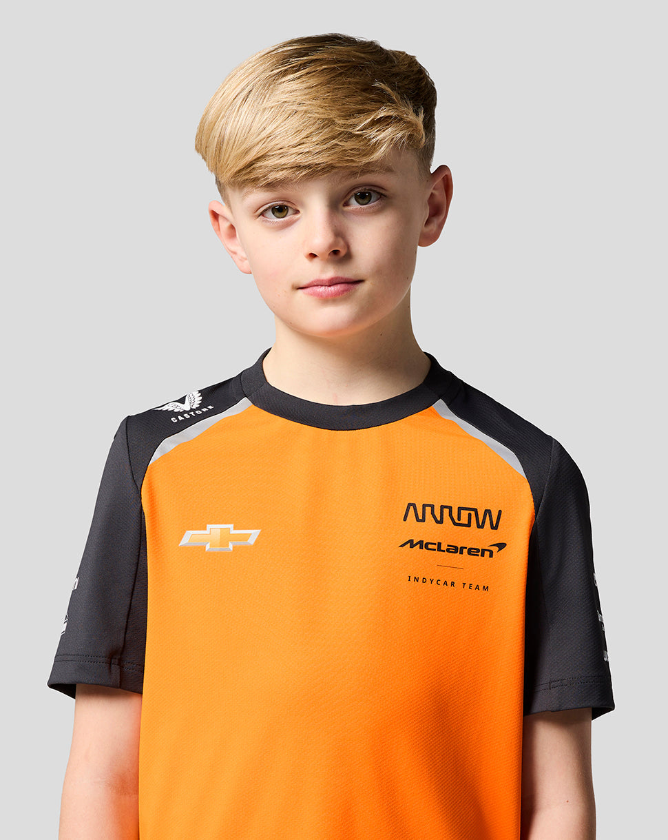 Official Junior Arrow McLaren IndyCar Team Set Up T-Shirt - Papaya/Phantom