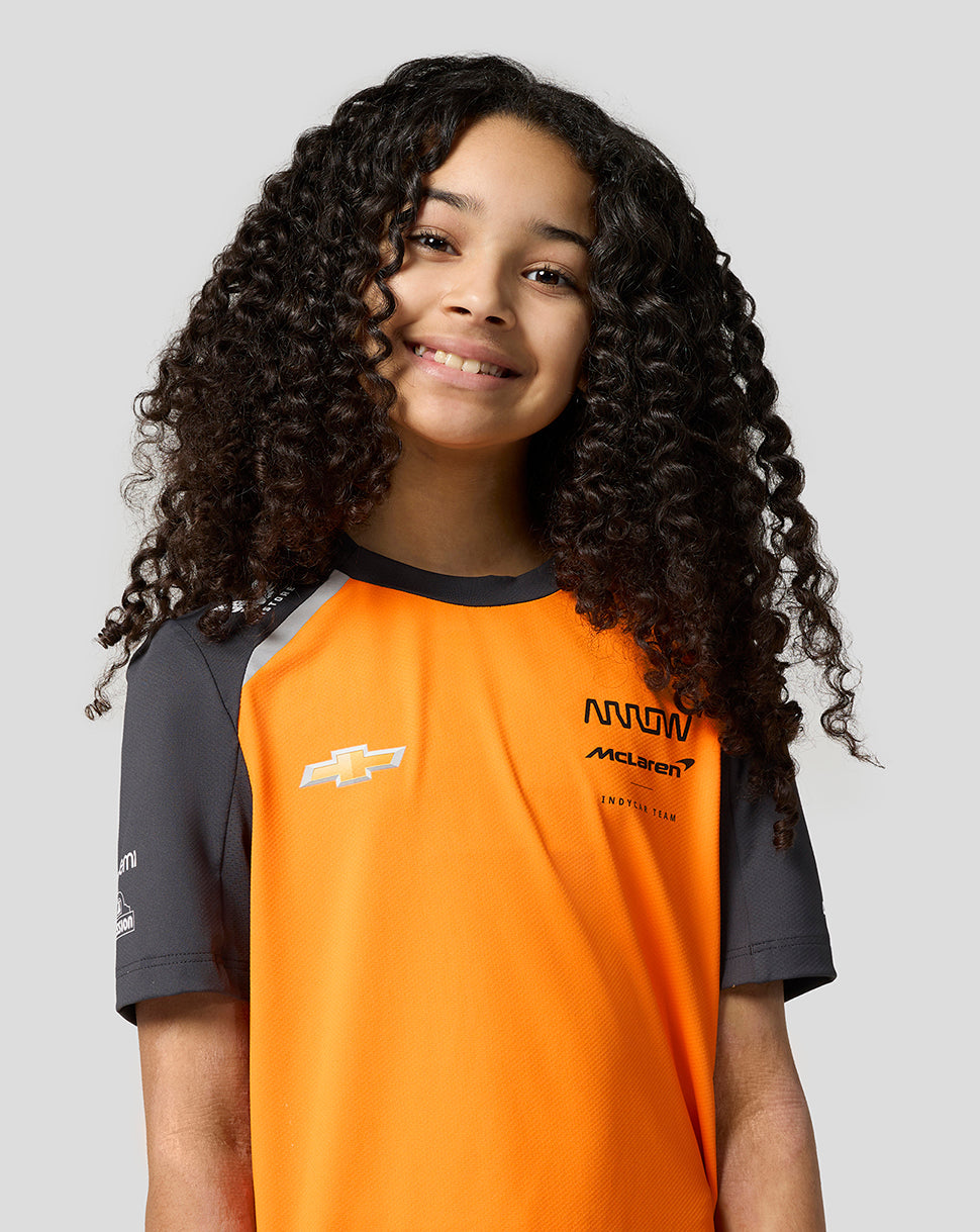 Official Junior Arrow McLaren IndyCar Team Set Up T-Shirt - Papaya/Phantom