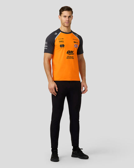 Official Mens McLaren Formula 1 Team Lando Norris Set Up T-Shirt - Papaya/Phantom