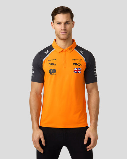 Official Mens McLaren Formula 1 Team Lando Norris Polo Shirt - Papaya/Phantom