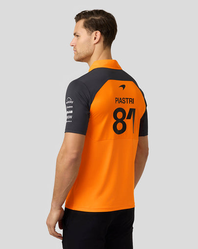 Official Mens McLaren Formula 1 Team Oscar Piastri Polo Shirt - Papaya/Phantom