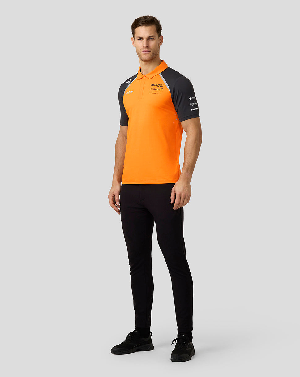 Official Mens Arrow McLaren IndyCar Team Polo Shirt - Papaya/Phantom