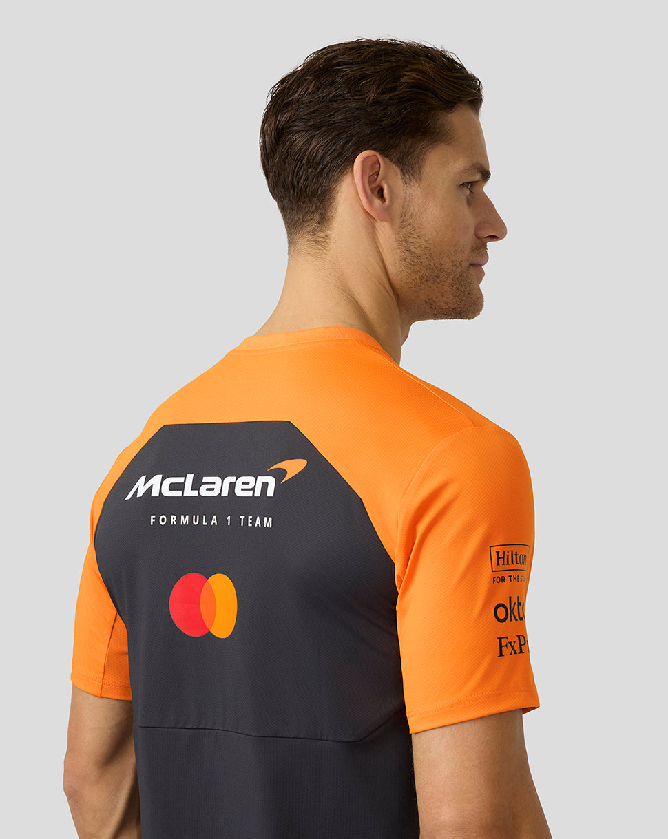 Official Mens McLaren Formula 1 Team Set Up T-Shirt - Phantom/Papaya