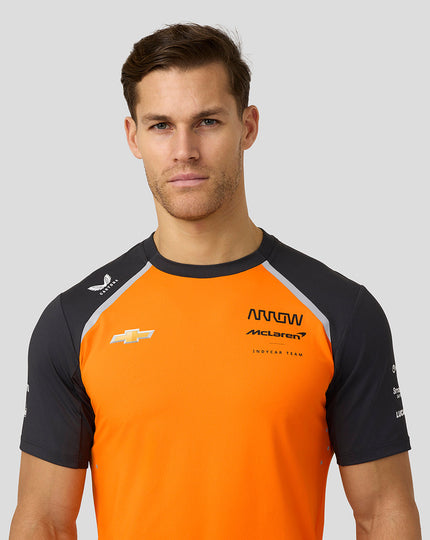 Official Mens Arrow McLaren IndyCar Team Set Up T-Shirt - Papaya/Phantom