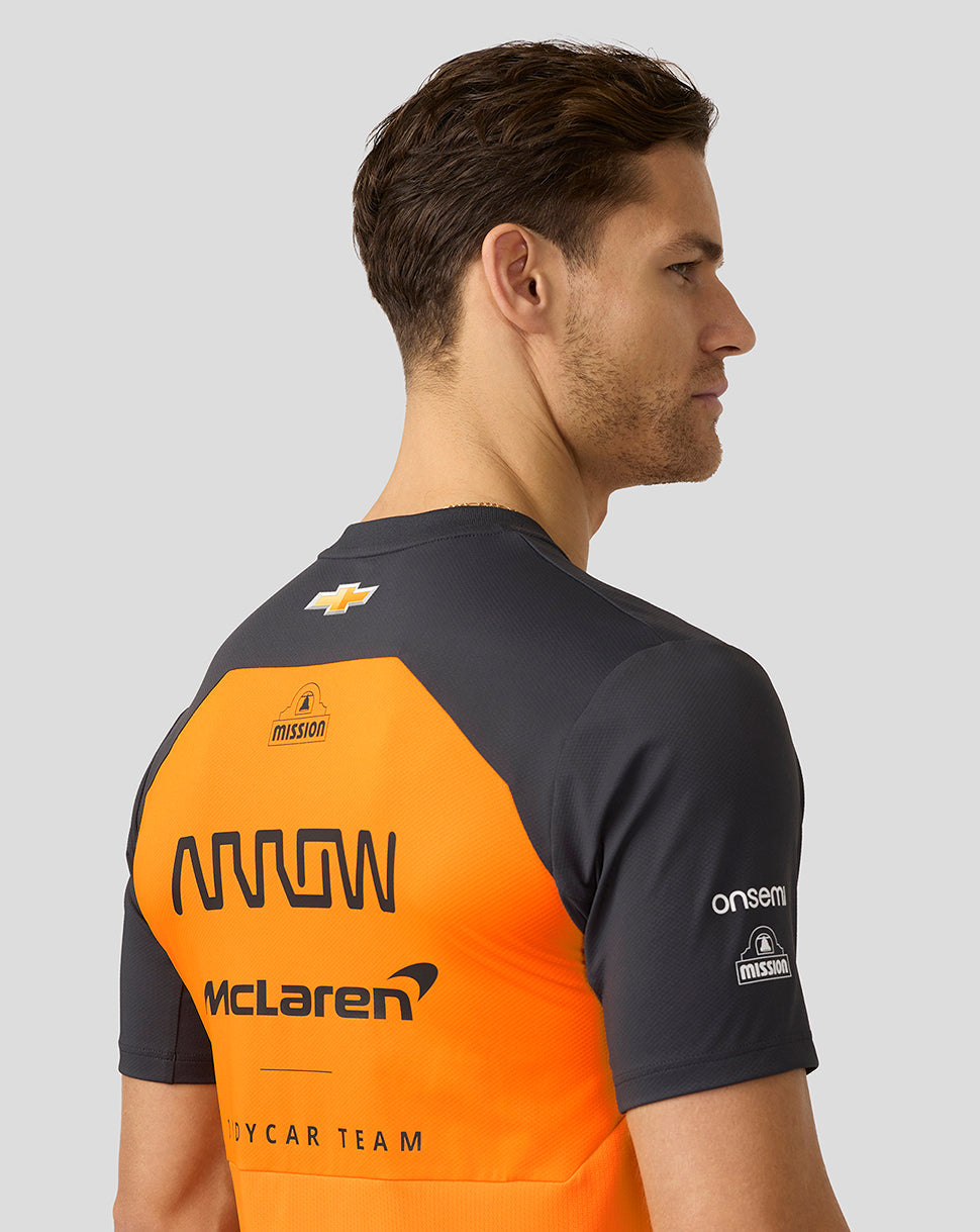 Official Mens Arrow McLaren IndyCar Team Set Up T-Shirt - Papaya/Phantom