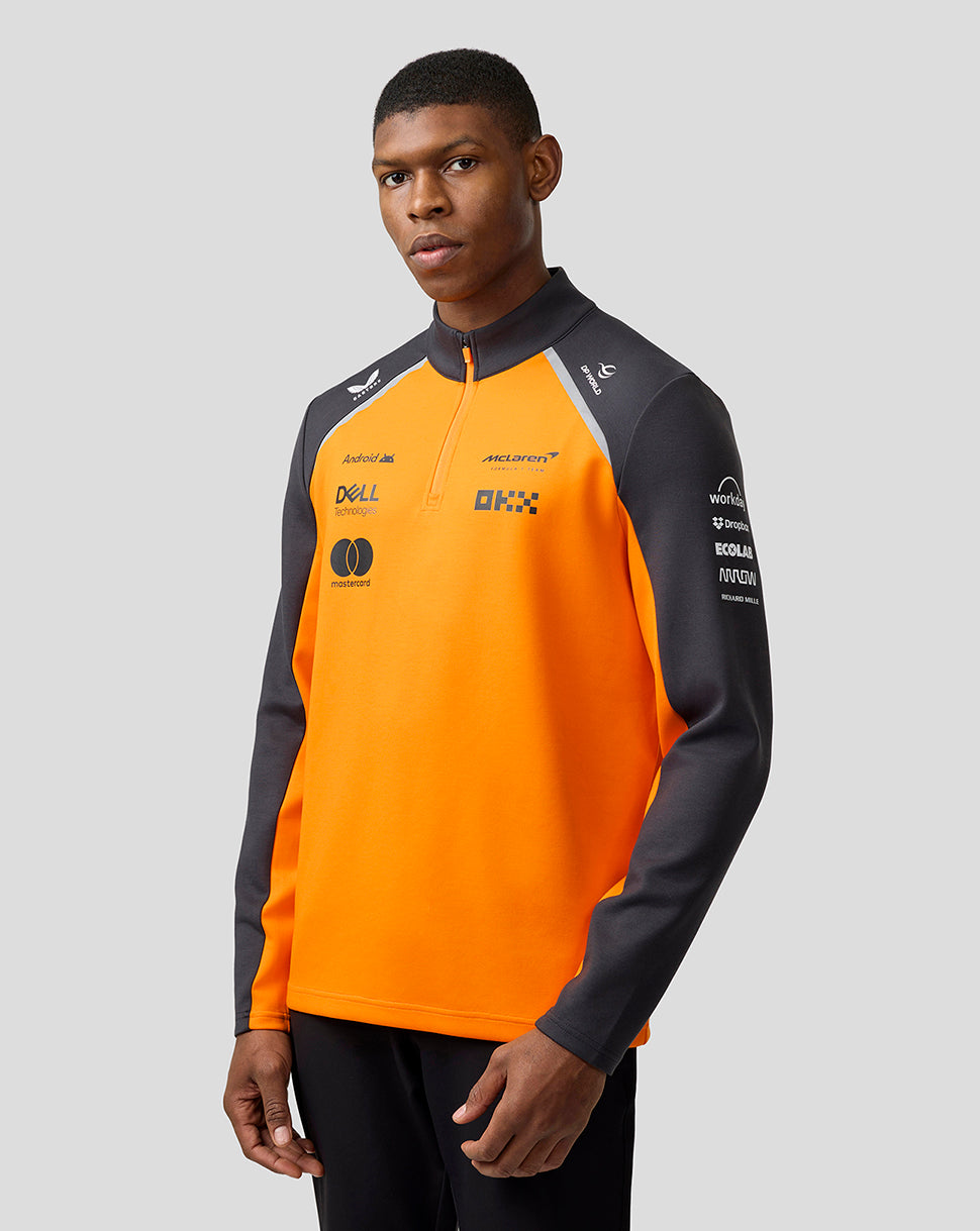 Official Unisex McLaren Formula 1 Team Quarter Zip Top - Papaya/Phantom