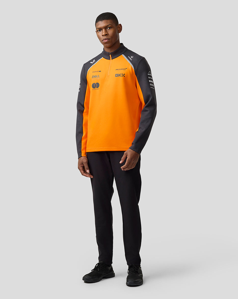 Official Unisex McLaren Formula 1 Team Quarter Zip Top - Papaya/Phantom