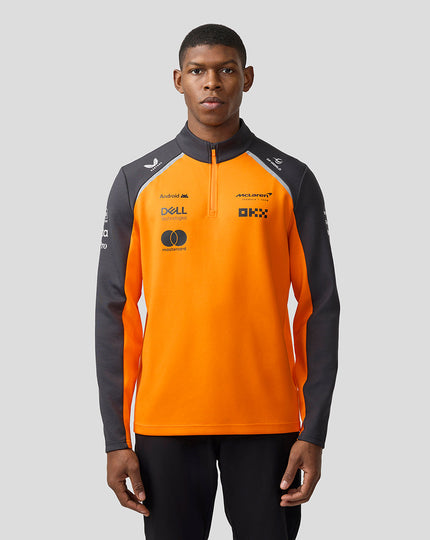 Official Unisex McLaren Formula 1 Team Quarter Zip Top - Papaya/Phantom