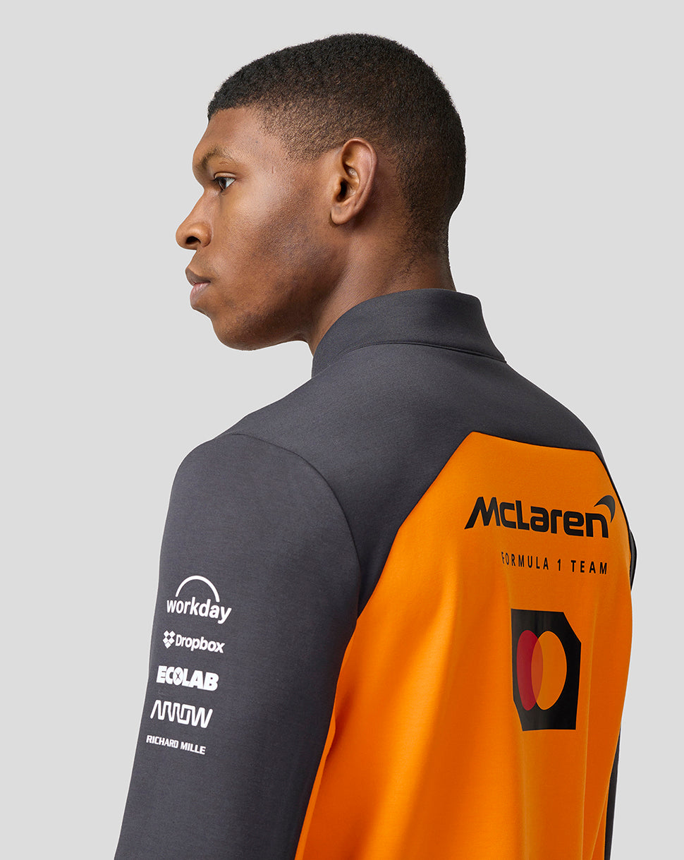 Official Unisex McLaren Formula 1 Team Quarter Zip Top - Papaya/Phantom