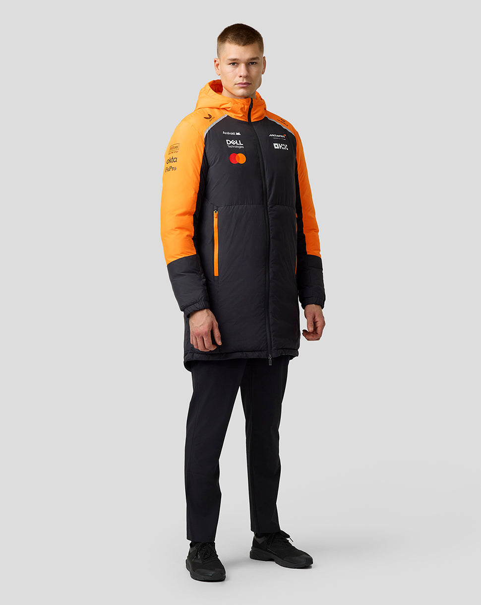 Official Unisex McLaren Formula 1 Team Longline Padded Jacket - Phantom/Papaya