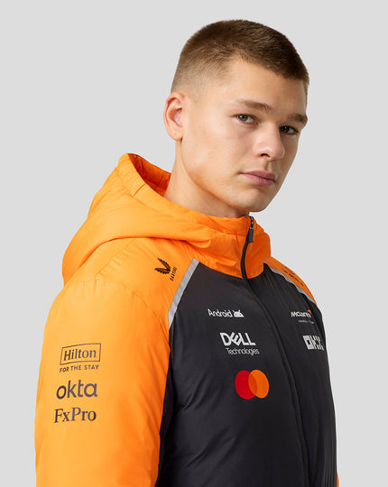 Official Unisex McLaren Formula 1 Team Longline Padded Jacket - Phantom/Papaya