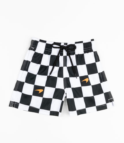 Kenny Flowers x McLaren Checkered Flag Boys Swim Trunks UPF 50+