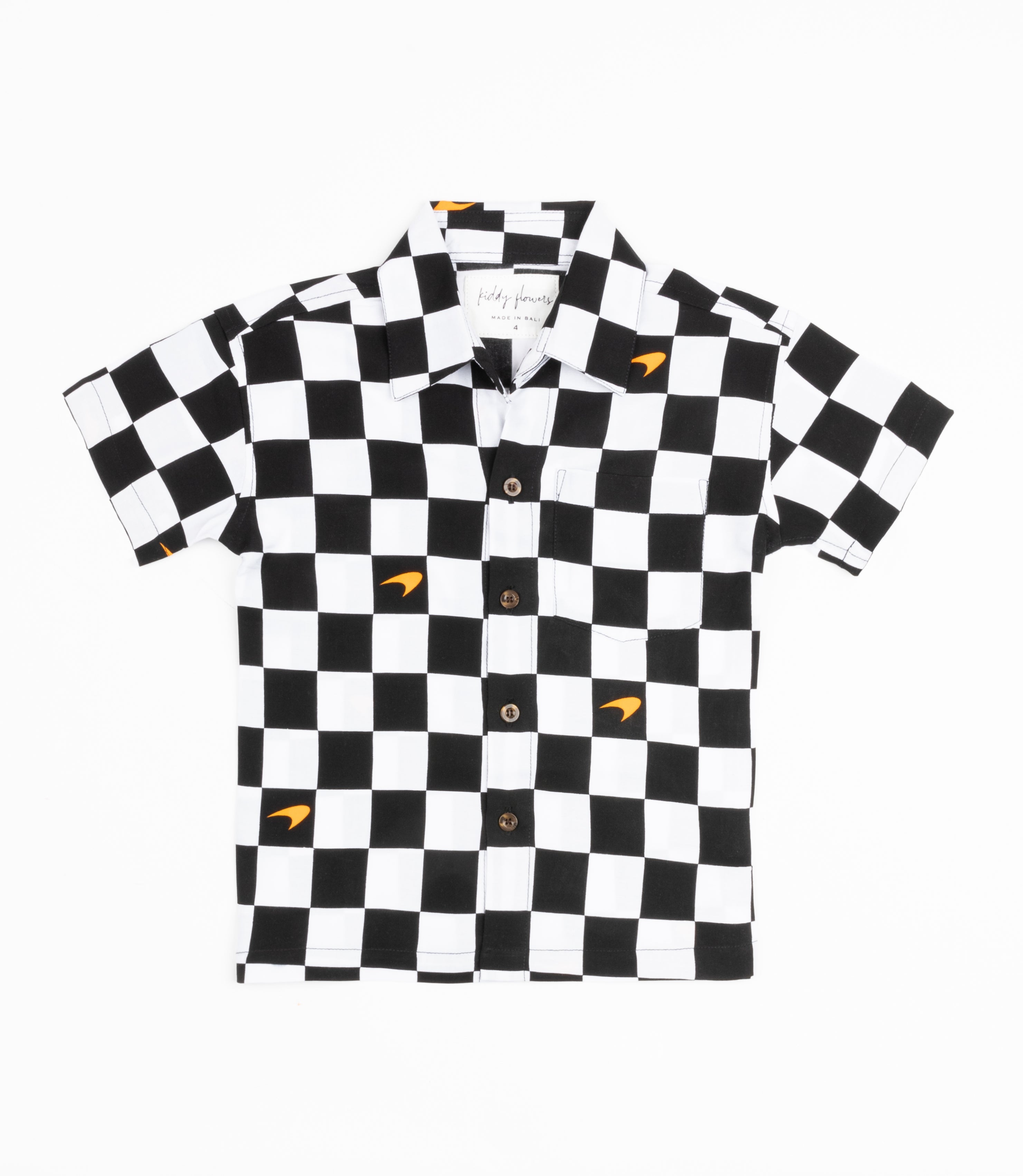 Kenny Flowers x McLaren Checkered Flag Boys Short Sleeve Shirt